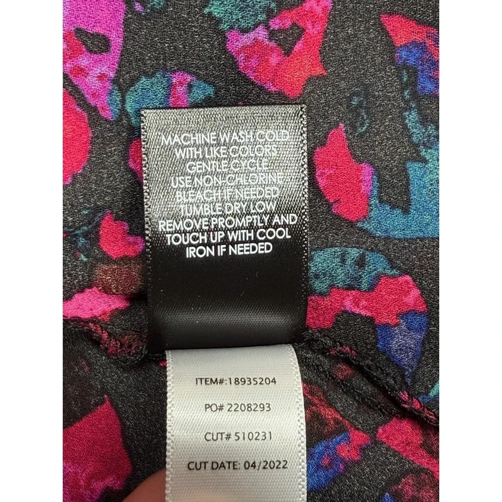 Torrid Top Womens 4X Pink Black Leopard V-Neck Sheer Abstract Artsy Romantic‎